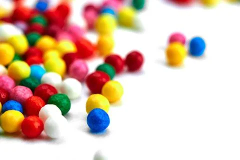 Colorful bright background, multi-colored balls. Sweet nice background candy. Stock Photos