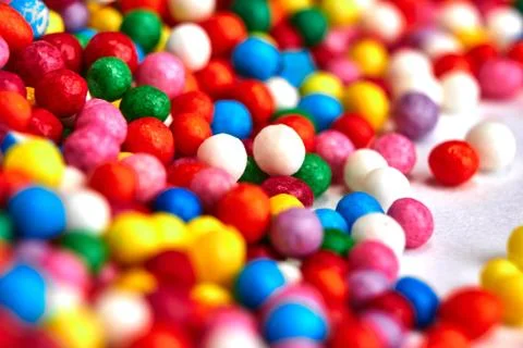 Colorful bright background, multi-colored balls. Sweet nice background candy. Stock Photos