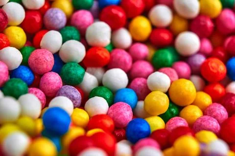 Colorful bright background, multi-colored balls. Sweet nice background candy. Stock-Fotos