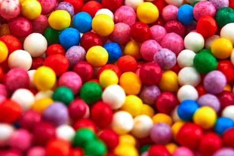 Colorful bright background, multi-colored balls. Sweet nice background candy. Stock Photos