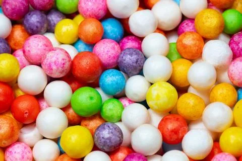 Colorful bright background, multi-colored balls. Sweet nice background candy. 스톡 사진