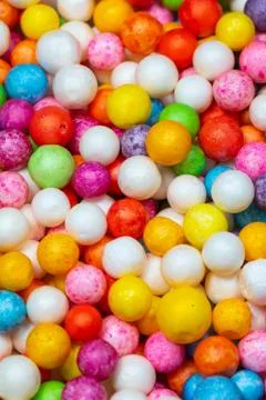 Colorful bright background, multi-colored balls. Sweet nice background candy. 스톡 사진