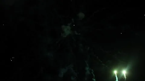 Colorful bright fireworks exploding in the air at night Stock Footage 133026711