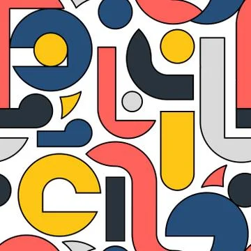 Colorful bright seamless vector pattern. Funky vibrant repeatable background Stock Illustration