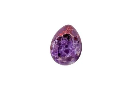 Colorful broken handmade easter egg isolated on a white background Foto stock
