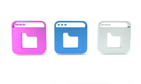 Colorful Browser files icon isolated on white background. Minimalism concep.. Stock Illustration