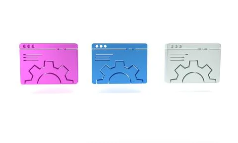 Colorful Browser setting icon isolated on white background. Adjusting, serv.. Stock Illustration
