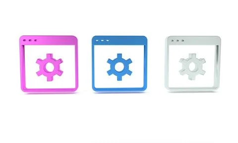 Colorful Browser setting icon isolated on white background. Adjusting, serv.. Stock Illustration