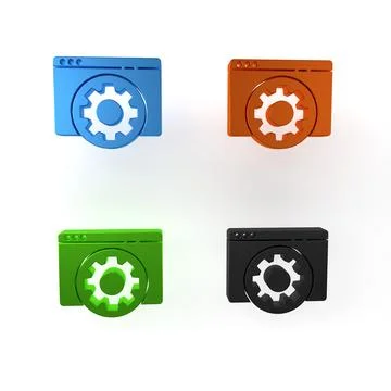 Colorful Browser setting icon isolated on white background. Adjusting, serv.. Stock Illustration