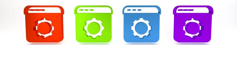Colorful Browser setting icon isolated on white background. Adjusting, serv.. Stock Illustration