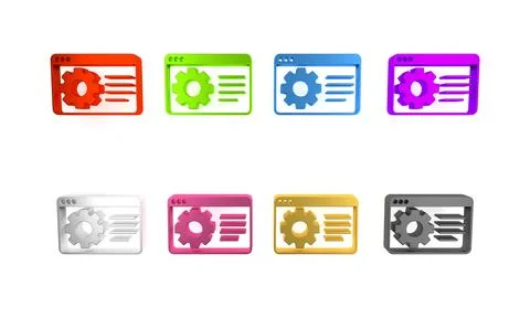 Colorful Browser setting icon isolated on white background. Adjusting, serv.. Stock Illustration