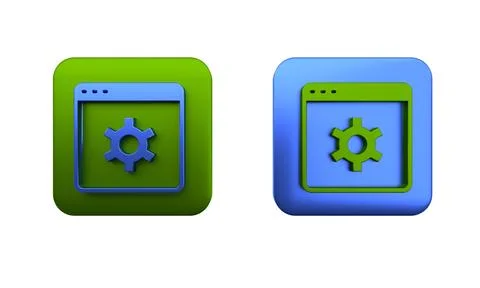 Colorful Browser setting icon isolated on white background. Adjusting, serv.. Stock Illustration