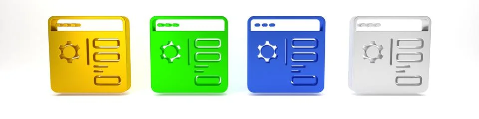 Colorful Browser setting icon isolated on white background. Adjusting, serv.. Stock Illustration