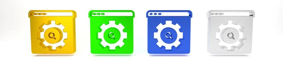 Colorful Browser setting icon isolated on white background. Adjusting, serv.. Stock Illustration