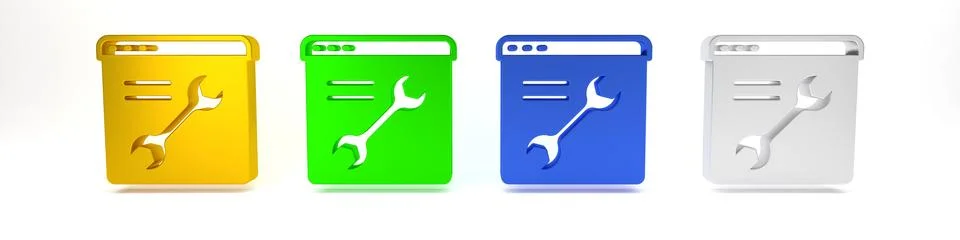Colorful Browser setting icon isolated on white background. Adjusting, serv.. Stock Illustration