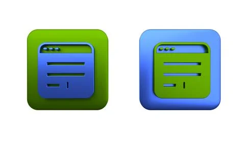 Colorful Browser window icon isolated on white background. Square button. 3.. Stock Illustration