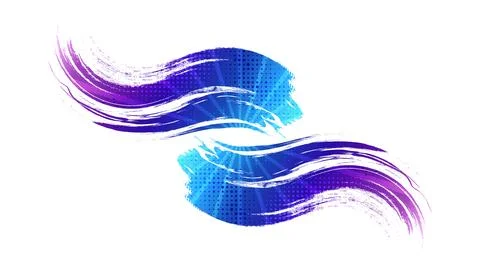 Colorful Brush Background with Halftone Effect Stock Illustration