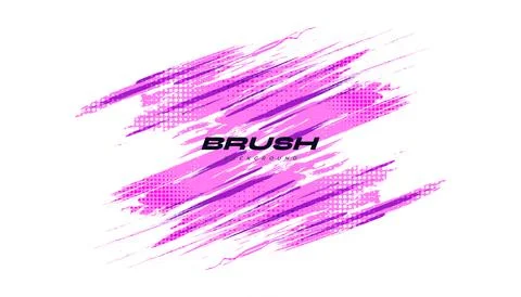 Colorful Brush Background with Halftone Effect Stock Illustration