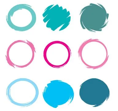 Colorful brush cycle bubble 003 Stock Illustration