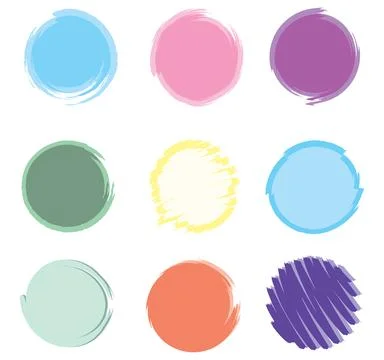 Colorful brush cycle bubble 005 Stock Illustration