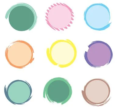 Colorful brush cycle bubble 006 Stock Illustration