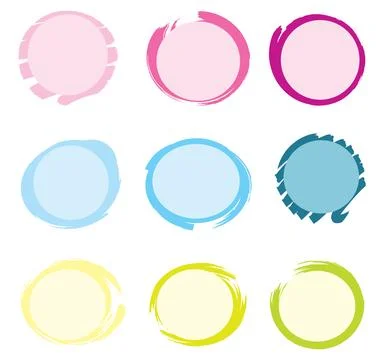 Colorful brush cycle bubble 006 Stock Illustration