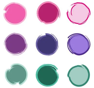 Colorful brush cycle bubble Stock Illustration
