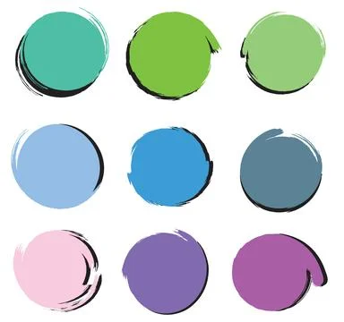 Colorful brush cycle bubble Stock Illustration