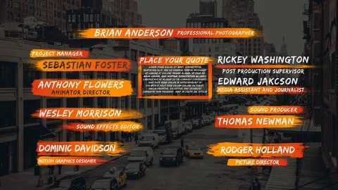Colorful Brush Lower Thirds After Effects stock
