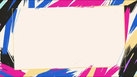 Colorful brush stroke border frame copy space text overlay hand drawn digit.. Stock Footage 339791842