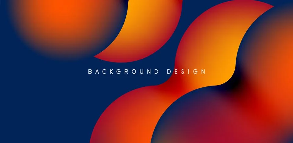 Colorful bubble abstract background with shadow effects. Minimalist geometric Stock Illustration