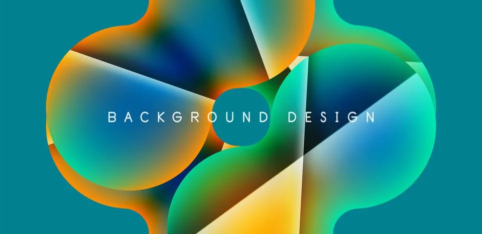 Colorful bubble abstract background with shadow effects. Minimalist geometric Stock Illustration