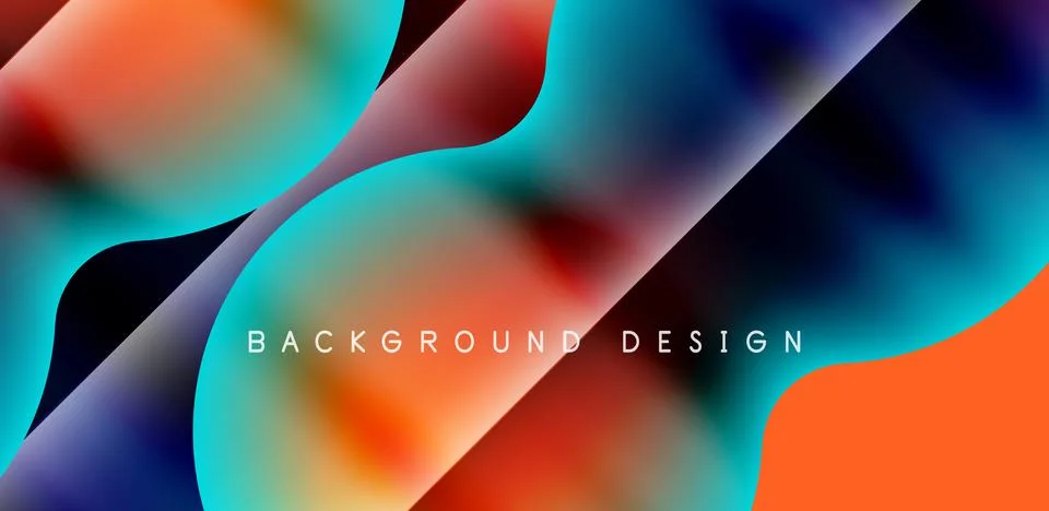 Colorful bubble abstract background with shadow effects. Minimalist geometric Stock Illustration