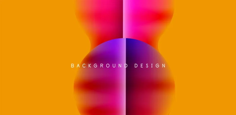 Colorful bubble abstract background with shadow effects. Minimalist geometric Stock Illustration