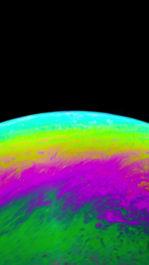 Colorful bubble on a dark background Video stock 243570019