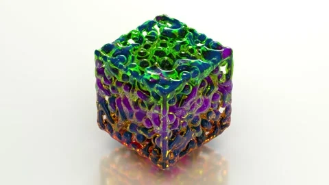 Colorful Bubbles 3D Cube 44 4K Stock Footage 278980430