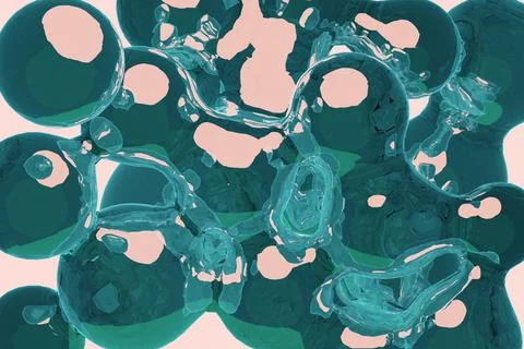 Colorful bubbles, beautiful background for art project. 3D illustration Stock Illustration