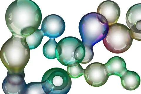 Colorful bubbles, beautiful background for art project. 3D illustration Stock Illustration