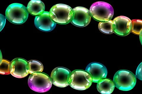 Colorful bubbles, beautiful background for art project. 3D illustration Stock Illustration