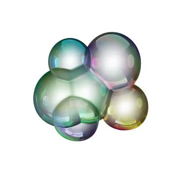 Colorful bubbles, beautiful background for art project. 3D illustration Stock Illustration