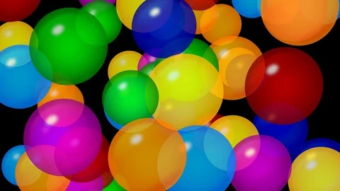 Colorful bubbles on black Video stock 76459518