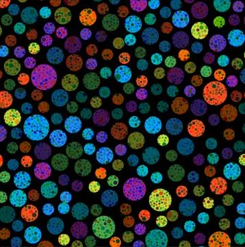 Colorful Bubbles Circles Random Dots. Dots Sphere. Stock Illustration