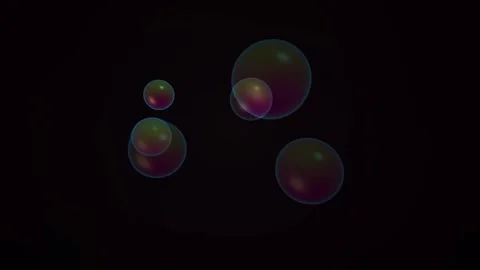Colorful Bubbles Floating in Dark. Stock Footage 340000973