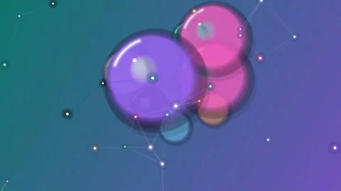 Colorful Bubbles Floating in Gradient Background. Stock Footage 328998806