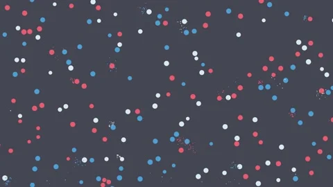 Colorful bubbles flying up. Random particles splitting on bounce. Blue, red a Stock Footage 148463368