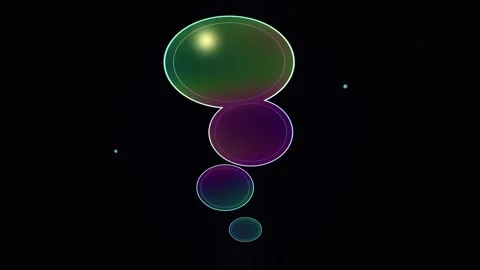 Colorful bubbles forming a question mark shape in black Stock Footage 339586508