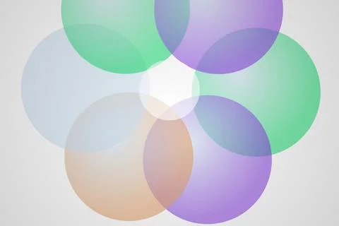Colorful bubbles overlapping on a light background Stock Photos