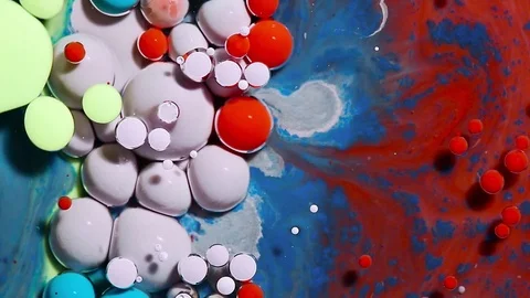 Colorful bubbles of paint. Stock Footage 81017175