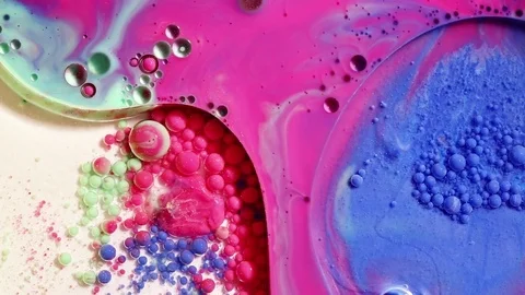 Colorful bubbles of paint. Stock Footage 81017184