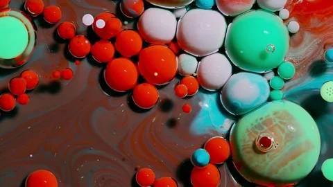 Colorful bubbles of paint. Stock Footage 81017237
